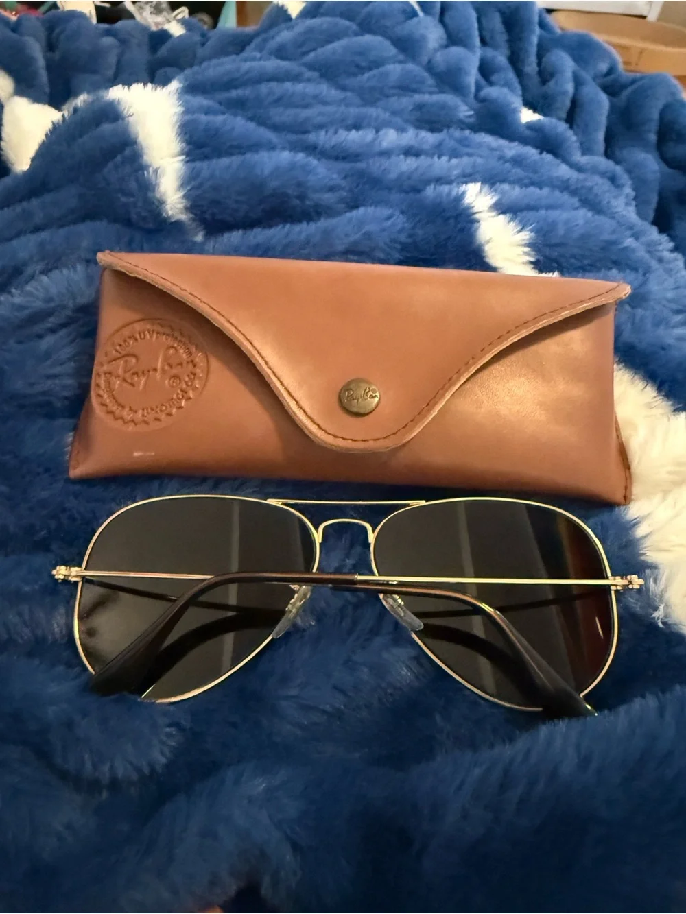Ray-Ban Aviator Sunglasses in Gold with Brown Lenses